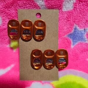 Orange Monster Tab Hair Clips Set